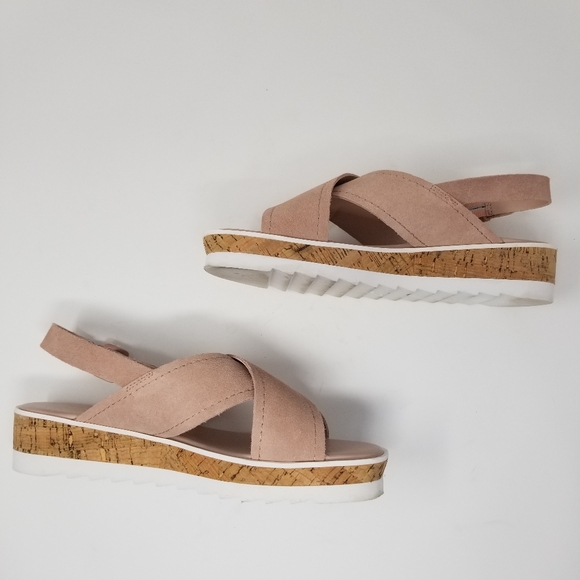 Marc Fisher Shoes | Marc Fisher Blush Pink Leather Platform Sandals 8 | Poshmark